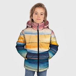 Куртка зимняя для мальчика Акварельный бриз, цвет: 3D-светло-серый — фото 2