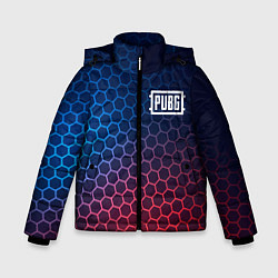 Куртка зимняя для мальчика PUBG неоновые соты, цвет: 3D-черный