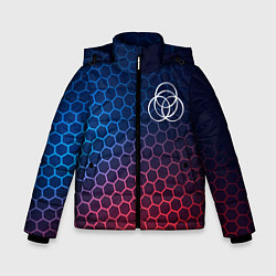 Куртка зимняя для мальчика Elden Ring неоновые соты, цвет: 3D-черный