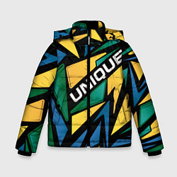 Зимняя куртка для мальчика Разноцветный геометрический узор - уникальный