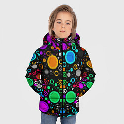 Куртка зимняя для мальчика Разноцветные круги, цвет: 3D-светло-серый — фото 2