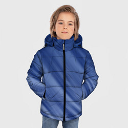 Куртка зимняя для мальчика Белые полосы на синем фоне, цвет: 3D-светло-серый — фото 2