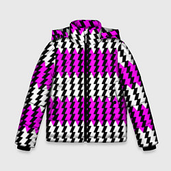 Куртка зимняя для мальчика Вертикальные бело-розовые полосы, цвет: 3D-светло-серый