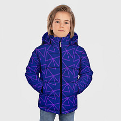 Куртка зимняя для мальчика Паттерн из контурных треугольников, цвет: 3D-светло-серый — фото 2