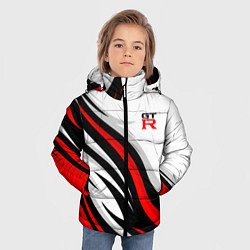 Куртка зимняя для мальчика Nissan GTR - красные языки пламени, цвет: 3D-красный — фото 2