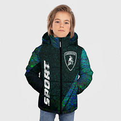 Куртка зимняя для мальчика Lamborghini sport glitch blue, цвет: 3D-черный — фото 2