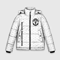 Куртка зимняя для мальчика Manchester United sport на светлом фоне вертикальн, цвет: 3D-черный