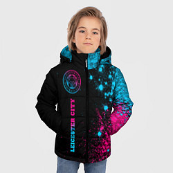 Куртка зимняя для мальчика Leicester City - neon gradient по-вертикали, цвет: 3D-черный — фото 2