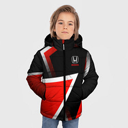 Куртка зимняя для мальчика Honda - красные треугольники, цвет: 3D-черный — фото 2