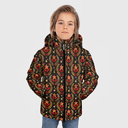 Куртка зимняя для мальчика Паттерн СССР черный фон, цвет: 3D-светло-серый — фото 2