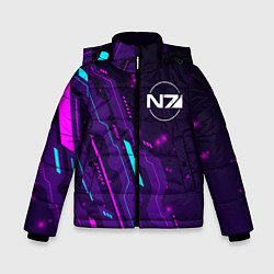 Куртка зимняя для мальчика Mass Effect neon gaming, цвет: 3D-черный