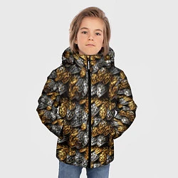 Куртка зимняя для мальчика Золото и серебро броня, цвет: 3D-светло-серый — фото 2