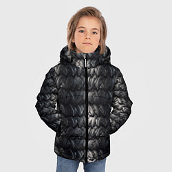 Куртка зимняя для мальчика Ретро коричневая броня, цвет: 3D-черный — фото 2