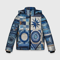 Куртка зимняя для мальчика Denim patchwork - ai art, цвет: 3D-красный