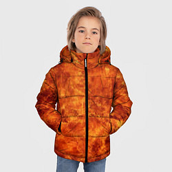 Куртка зимняя для мальчика Пламя 8бит текстура, цвет: 3D-черный — фото 2