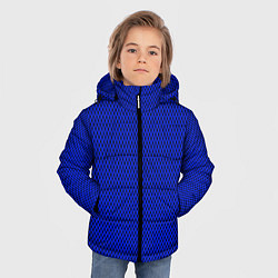 Куртка зимняя для мальчика Имитация сетки паттерн чёрно-синий, цвет: 3D-черный — фото 2