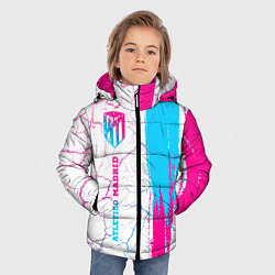 Куртка зимняя для мальчика Atletico Madrid neon gradient style по-вертикали, цвет: 3D-черный — фото 2