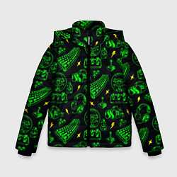 Куртка зимняя для мальчика Компьютерные принадлежности, цвет: 3D-черный