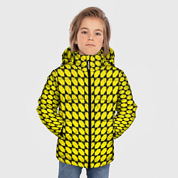 Куртка зимняя для мальчика Жёлтые лепестки шестиугольники, цвет: 3D-красный — фото 2
