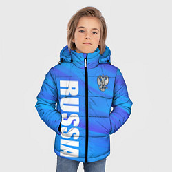Куртка зимняя для мальчика Россия - синие волны, цвет: 3D-черный — фото 2