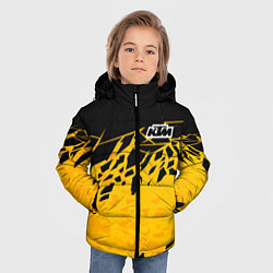 Куртка зимняя для мальчика KTM - оранжевые разломы, цвет: 3D-светло-серый — фото 2