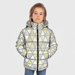 Куртка зимняя для мальчика Паттерн геометрия светлый жёлто-серый, цвет: 3D-светло-серый — фото 2