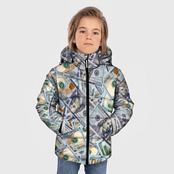 Куртка зимняя для мальчика Банкноты сто долларов, цвет: 3D-красный — фото 2