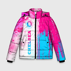 Зимняя куртка для мальчика Chelsea neon gradient style по-вертикали