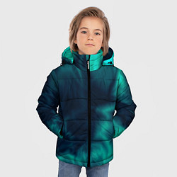 Куртка зимняя для мальчика Абстрактный тёмно-бирюзовый, цвет: 3D-черный — фото 2