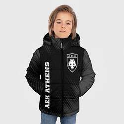 Куртка зимняя для мальчика AEK Athens sport на темном фоне вертикально, цвет: 3D-черный — фото 2