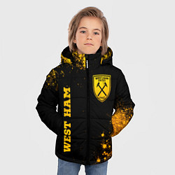 Куртка зимняя для мальчика West Ham - gold gradient вертикально, цвет: 3D-черный — фото 2