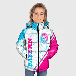 Куртка зимняя для мальчика Bayern neon gradient style вертикально, цвет: 3D-черный — фото 2