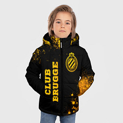 Куртка зимняя для мальчика Club Brugge - gold gradient вертикально, цвет: 3D-черный — фото 2