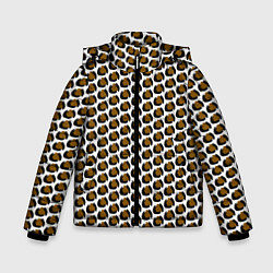 Куртка зимняя для мальчика Паттерн пятнышки, цвет: 3D-черный