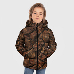 Куртка зимняя для мальчика Элементаль земли текстура, цвет: 3D-красный — фото 2
