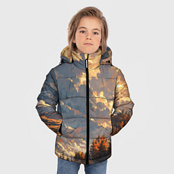 Куртка зимняя для мальчика Вечерний закат - аниме, цвет: 3D-светло-серый — фото 2