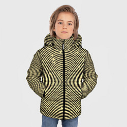 Куртка зимняя для мальчика Чёрно-бежевый круг гипнотический, цвет: 3D-черный — фото 2
