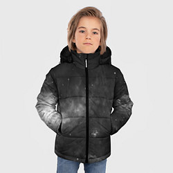 Куртка зимняя для мальчика Монохромный космос, цвет: 3D-черный — фото 2