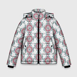 Куртка зимняя для мальчика Паттерн с круговым орнаментом, цвет: 3D-красный