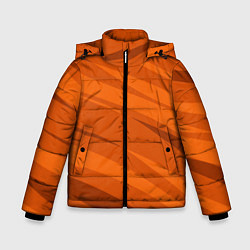 Куртка зимняя для мальчика Тёмный оранжевый полосами, цвет: 3D-черный