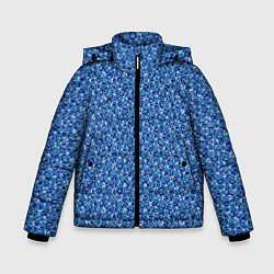 Куртка зимняя для мальчика Светлый синий в мелкий рисунок, цвет: 3D-светло-серый