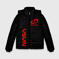 Куртка зимняя для мальчика Nasa space red logo, цвет: 3D-красный