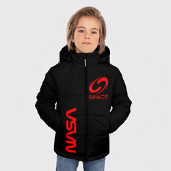 Куртка зимняя для мальчика Nasa space red logo, цвет: 3D-черный — фото 2