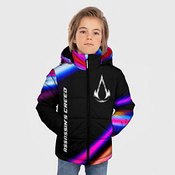 Куртка зимняя для мальчика Assassins Creed speed game lights, цвет: 3D-черный — фото 2