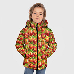 Куртка зимняя для мальчика Румяные яблоки паттерн, цвет: 3D-светло-серый — фото 2