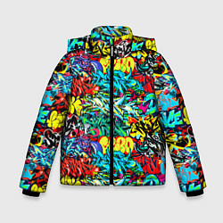 Куртка зимняя для мальчика Dance graffiti, цвет: 3D-черный