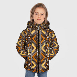 Куртка зимняя для мальчика Мавританский африканский орнамент, цвет: 3D-черный — фото 2