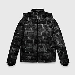 Куртка зимняя для мальчика Текстура темного кирпича, цвет: 3D-черный