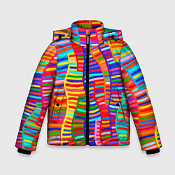 Куртка зимняя для мальчика Абстрактная полноцветная живопись, цвет: 3D-красный