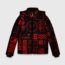 Куртка зимняя для мальчика Twenty one pilots pattern rock, цвет: 3D-черный